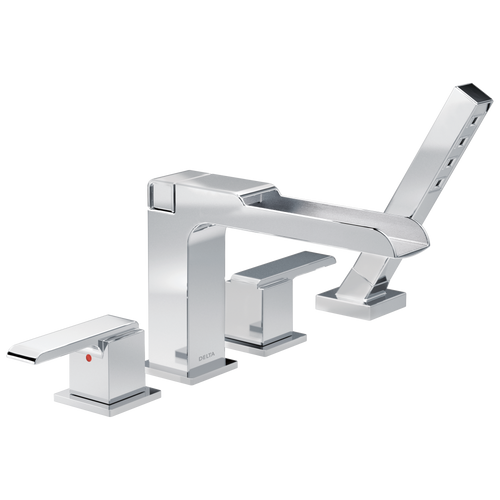 Delta Ara Roman Tub Trim with Channel Spout & Hand Shower in Chrome Finish - T4768