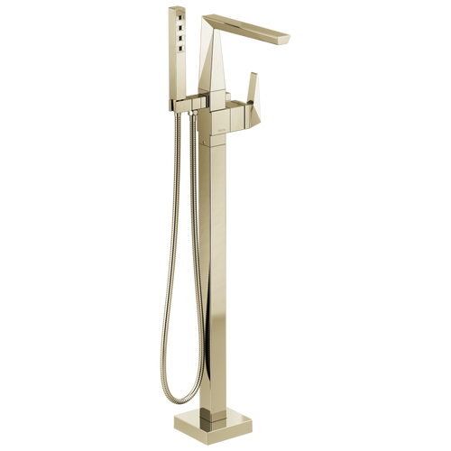 Delta Trillian Single Handle Floor Mount Tub Filler Trim in Lumicoat Polished Nickel Finish - T4743-PN-PR-FL