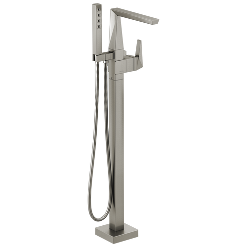 Delta Trillian Single Handle Floor Mount Tub Filler Trim in Lumicoat Stainless Finish - T4743-SS-PR-FL