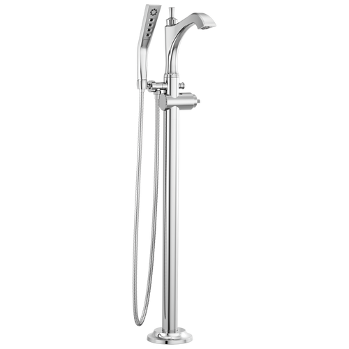 Delta Dorval Single Handle Floor Mount Tub Filler Trim - Less Handle in Chrome Finish - T4756-LHP-FL