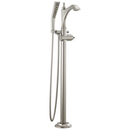 Delta Dorval Single Handle Floor Mount Tub Filler Trim - Less Handle in Stainless Finish - T4756-SSLHP-FL