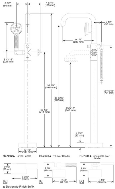 Brizo Litze SINGLE-HANDLE FREESTANDING TUB FILLER - Less Handle