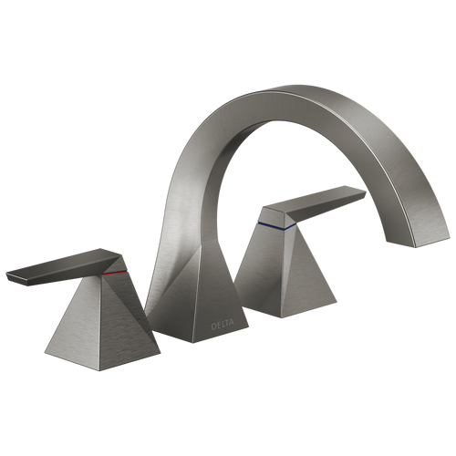 Delta Trillian Two-Handle Arc Roman Tub Trim in Lumicoat Black Stainless Finish - T2746-KS-PR