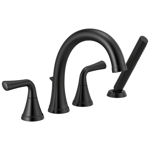 Delta Kayra Roman Tub Trim with Hand Shower in Matte Black Finish - T4733-BL