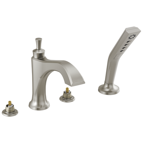 Delta Dorval Roman Tub with Hand Shower Trim - Less Handles in Stainless Finish - T4756-SSLHP