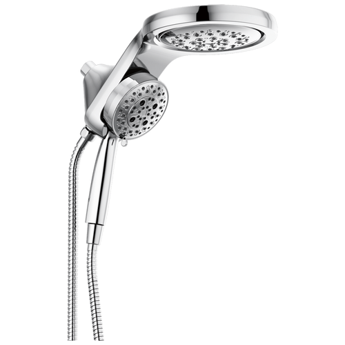 Delta Universal Showering HydroRain H2OKinetic 5-Setting Two-in-One Shower Head 2.5 GPM in Lumicoat Chrome Finish - 58680-PR25