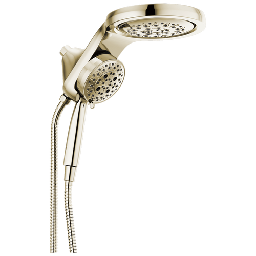 Delta Universal Showering HydroRain H2OKinetic 5-Setting Two-in-One Shower Head 2.5 GPM in Lumicoat Polished Nickel Finish - 58680-PN-PR25