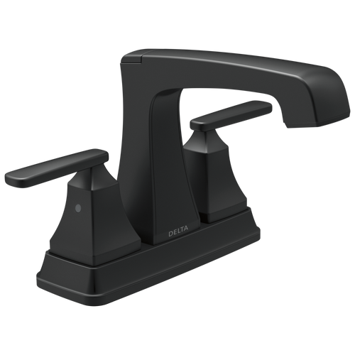 Delta Ashlyn Two Handle Centerset Bathroom Faucet with Metal Drain & Pop Up in Matte Black Finish - 2564-BLMPU-DST