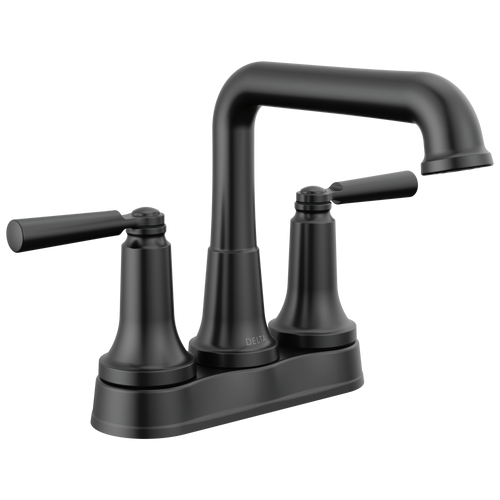 Delta Saylor Two Handle Tract-Pack Centerset Bathroom Faucet in Matte Black Finish - 2536-BLTP-DST