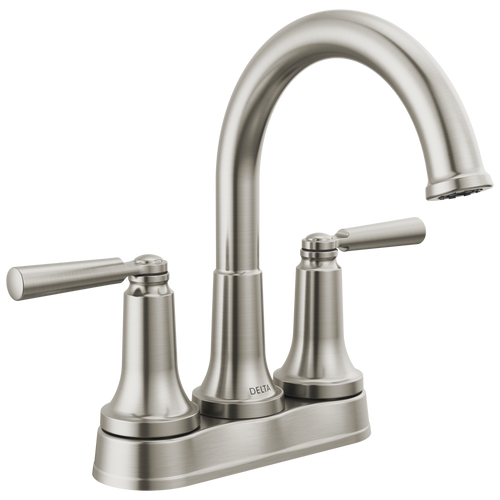 Delta Saylor Two Handle Tract-Pack Centerset Bathroom Arc Faucet in Stainless Finish - 2535-SSTP-DST