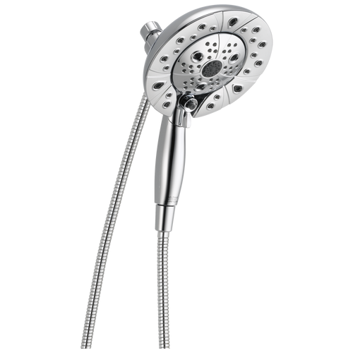 Delta Universal Showering H2OKinetic In2ition 5-Setting Two-in-One Shower 2.5 GPM in Lumicoat Chrome Finish - 58480-PR25-PK Delta Universal Showering H2OKinetic In2ition 5-Setting Two-in-One Shower 2.5 GPM in Lumicoat Chrome Finish - 58480-PR25-PK