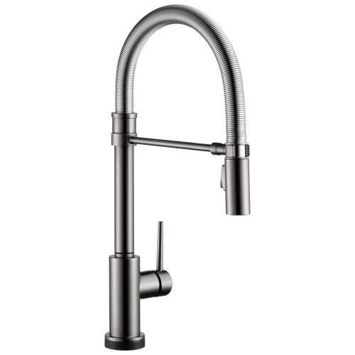 Delta Trinsic Single-Handle Pull-Down Spring Kitchen Faucet with Touch2O Technology in Black Stainless Finish - 9659T-KS-DST Delta Trinsic Single-Handle Pull-Down Spring Kitchen Faucet with Touch2O Technology in Black Stainless Finish - 9659T-KS-DST