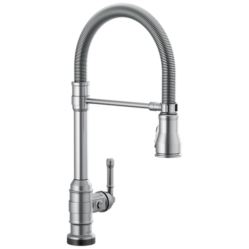 Delta Broderick Single-Handle Pull-Down Spring Kitchen Faucet with Touch2O Technology in Arctic Stainless Finish - 9690T-AR-DST