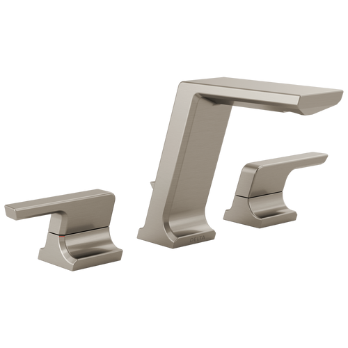 Delta Pivotal Two Handle Widespread Bathroom Faucet with Metal Drain & Pop Up in Lumicoat Stainless Finish - 3599LF-SS-PR-MPU