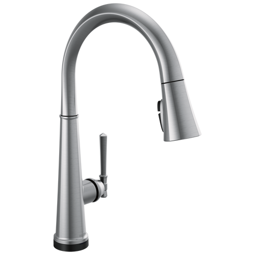 Delta Emmeline Single Handle Pull Down Kitchen Faucet with Touch2O Technology in Lumicoat Arctic Stainless Finish - 9182T-AR-PR-DST Delta Emmeline Single Handle Pull Down Kitchen Faucet with Touch2O Technology in Lumicoat Arctic Stainless Finish - 9182T-AR-PR-DST