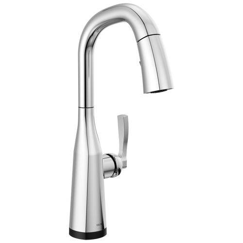 Delta Stryke Single Handle Pull Down Bar/Prep Faucet with Touch 2O Technology in Lumicoat Chrome Finish - 9976T-PR-DST