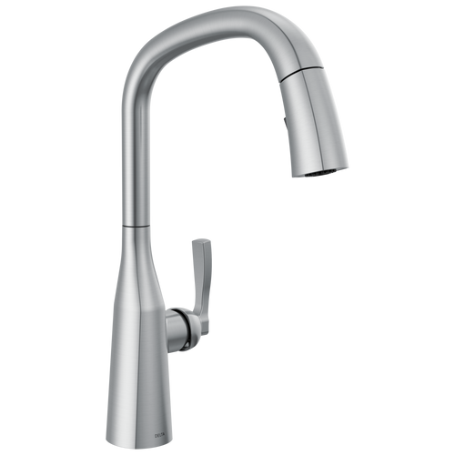 Delta Stryke Single Handle Pull Down Kitchen Faucet in Lumicoat Arctic Stainless Finish - 9176-AR-PR-DST Delta Stryke Single Handle Pull Down Kitchen Faucet in Lumicoat Arctic Stainless Finish - 9176-AR-PR-DST