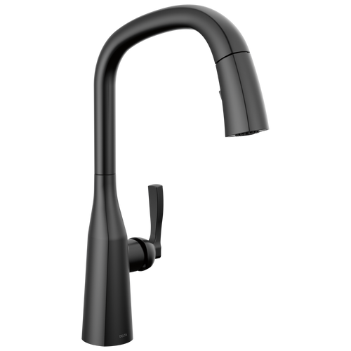 Delta Stryke Single Handle Pull Down Kitchen Faucet in Matte Black Finish - 9176-BL-DST