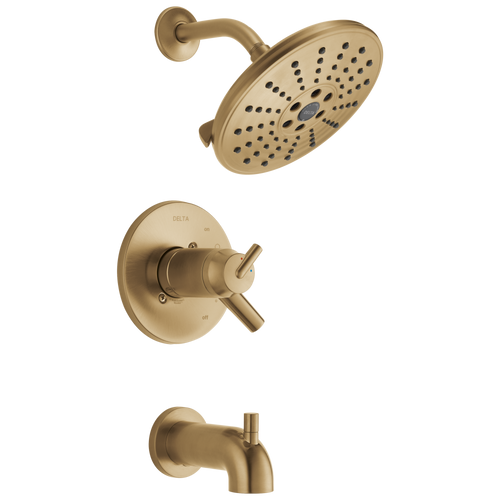 Delta Trinsic TempAssure 17T Series H2OKinetic Tub & Shower Trim in Champagne Bronze Finish - T17T459-CZH2O Delta Trinsic TempAssure 17T Series H2OKinetic Tub & Shower Trim in Champagne Bronze Finish - T17T459-CZH2O