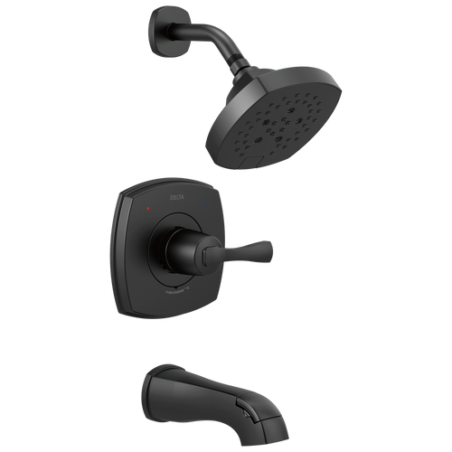 Delta Stryke 14 Series Tub & Shower with Lever Handle in Matte Black Finish - T14476-BL