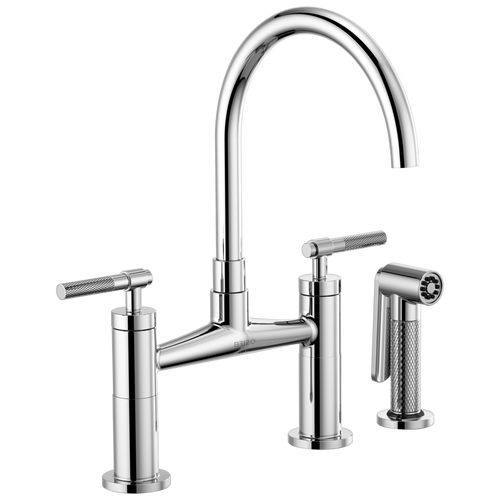 Brizo Litze 62543LF-PN Bridge Faucet with Arc Spout and Knurled Handle Polished Nickel Brizo Litze 62543LF-PN Bridge Faucet with Arc Spout and Knurled Handle Polished Nickel