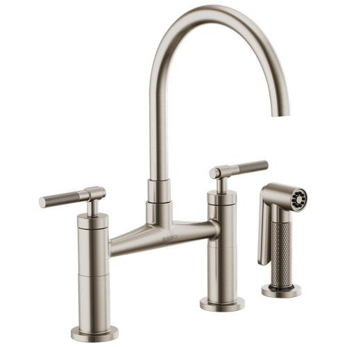 Brizo Litze 62544LF-BLGL Bridge Faucet with Arc Spout and Industrial Handle Matte Black/Luxe Gold Brizo Litze 62544LF-BLGL Bridge Faucet with Arc Spout and Industrial Handle Matte Black/Luxe Gold
