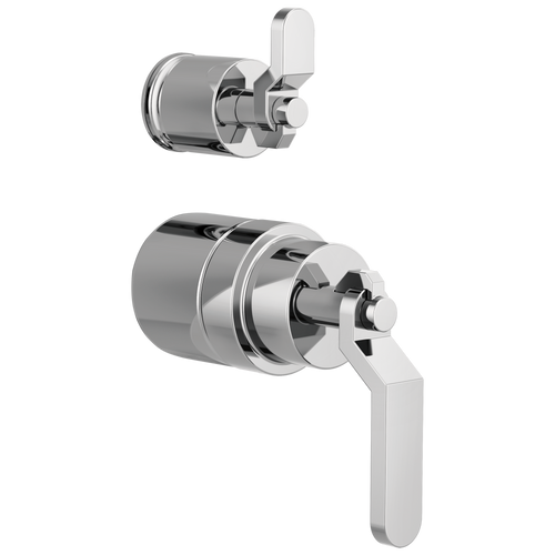 Brizo Litze Pressure Balance Valve with Integrated Diverter Trim Industrial Lever Handle Kit in Chrome Finish - HL75P34-PC