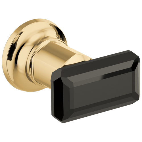 Brizo Invari Two-Handle Wall Mount Tub Filler Black Crystal Knob Handle Kit in Polished Gold / Black Crystal Finish - HK70476-PGBC