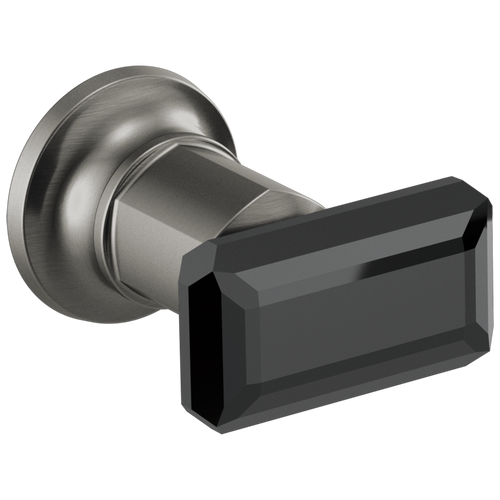 Brizo Invari Two-Handle Wall Mount Tub Filler Black Crystal Knob Handle Kit in Luxe Steel / Black Crystal Finish - HK70476-SLBC