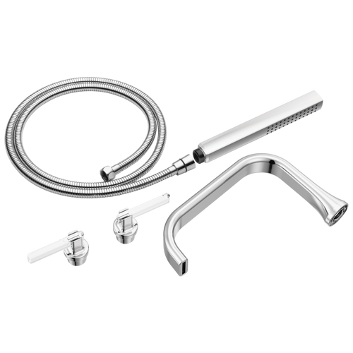 Brizo Allaria Two-Handle Tub Filler Trim Kit with Lever Handles in Polished Chrome / Clear Acrylic Finish - T70368-PCCL