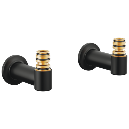 Brizo Kintsu Wall Mount Tub Filler Unions in Matte Black Finish - T71764-BL