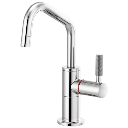 Brizo Litze Instant Hot Faucet with Angled Spout & Knurled Handle in Chrome Finish - 61363LF-H-PC Brizo Litze Instant Hot Faucet with Angled Spout & Knurled Handle in Chrome Finish - 61363LF-H-PC