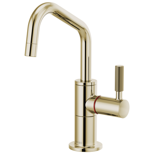 Brizo Litze Instant Hot Faucet with Angled Spout & Knurled Handle in Polished Nickel Finish - 61363LF-H-PN Brizo Litze Instant Hot Faucet with Angled Spout & Knurled Handle in Polished Nickel Finish - 61363LF-H-PN