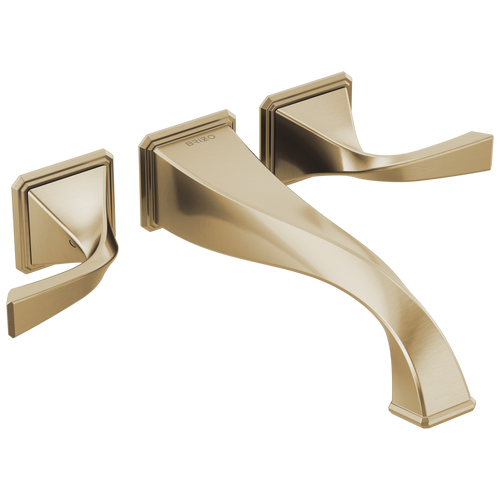 Brizo Virage Two-Handle Wall Mount Tub Filler in Luxe Gold Finish - T70430-GL