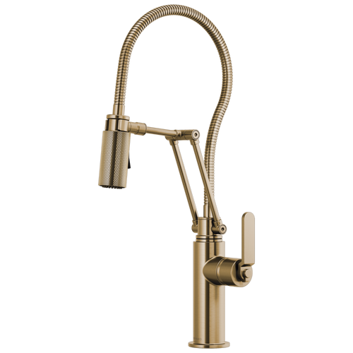 Brizo Litze Articulating Faucet with Finished Hose in Luxe Gold Finish - 63144LF-GL Brizo Litze Articulating Faucet with Finished Hose in Luxe Gold Finish - 63144LF-GL