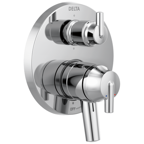 Delta Trinsic Contemporary Two Handle Monitor 17 Series Valve Trim with 6-Setting Integrated Diverter in Chrome Finish - T27959