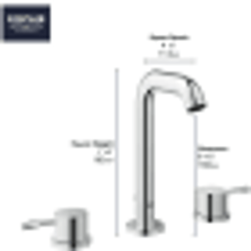 Grohe Essence 20297ENA 8-inch Widespread 2-Handle M-Size Bathroom Faucet 1.2 GPM in Grohe Brushed Nickel