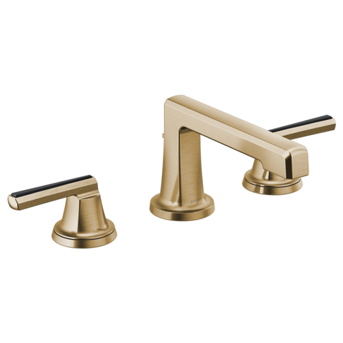 Brizo Levoir Widespread Lavatory Faucet with Low Spout - Less Handles 1.5 GPM in Luxe Gold Finish - 65397LF-GLLHP