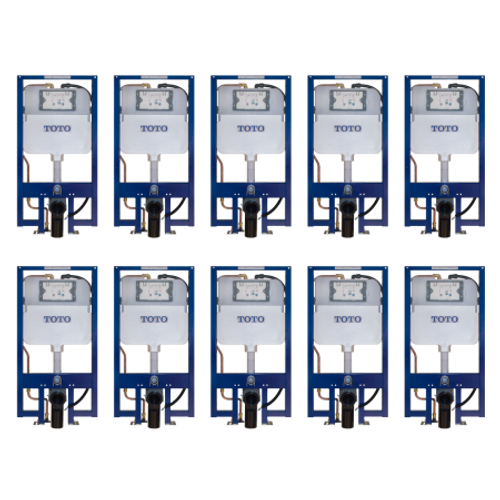 Toto Duofit In-Wall Dual Flush 1.28 and 0.9 GPF Tank System with WASHLET+ Auto Flush Ready Copper Supply Line - WT173MA - 10 Pack