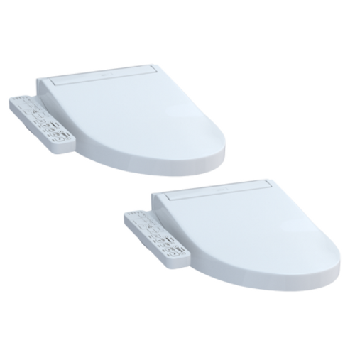 Toto C2 Elongated Washlet Bidet Toilet Seat with PREMIST and EWATER+ Wand Cleaning - Cotton White - 2 Pack