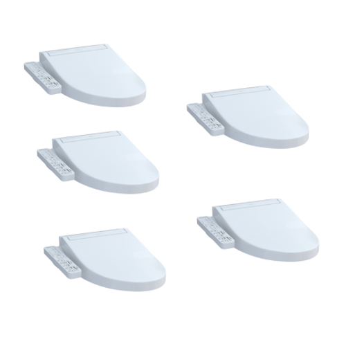 Toto C2 Elongated Washlet Bidet Toilet Seat with PREMIST and EWATER+ Wand Cleaning - Cotton White - 5 Pack