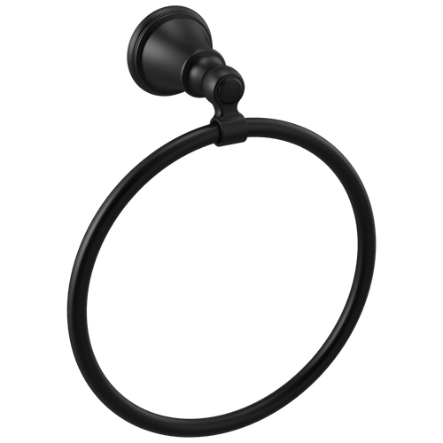 Delta Woodhurst Towel Ring in Matte Black Finish - 73246-BL