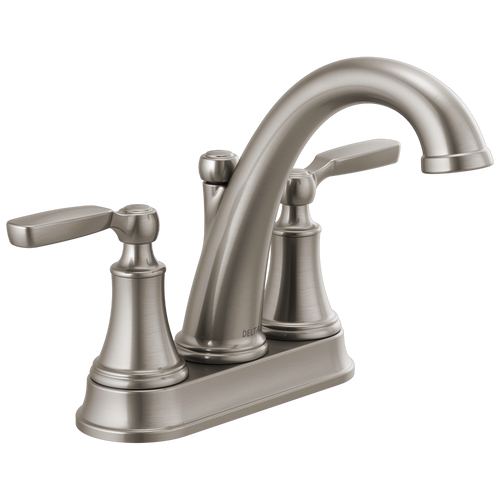 Delta Woodhurst Two Handle Centerset Bathroom Faucet Tract Pack in Stainless Finish - 2532LF-SSTP