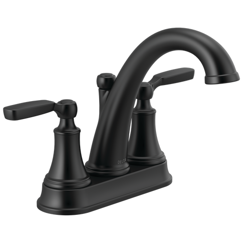 Delta Woodhurst Two Handle Centerset Bathroom Faucet Tract Pack in Matte Black Finish - 2532LF-BLTP