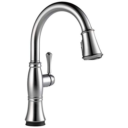 Delta Cassidy Single Handle Pull-Down Kitchen Faucet with Touch2O & ShieldSpray Technologies in Lumicoat Arctic Stainless Finish - 9197T-AR-PR-DST