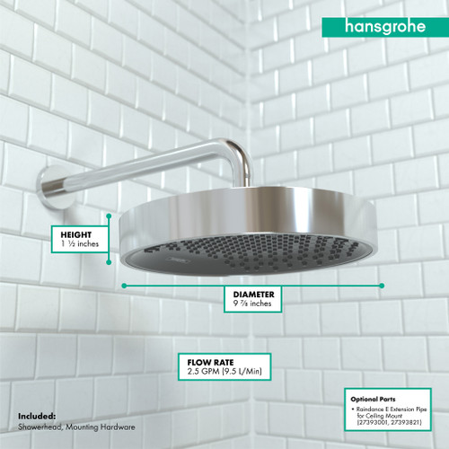 Hansgrohe Rainfinity 2.5 GPM Single Function Rain Shower Head