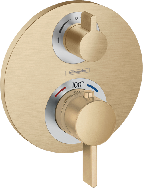 Hansgrohe Ecostat S Thermostatic Trim with Volume Control for 1 Function - Brushed Bronze