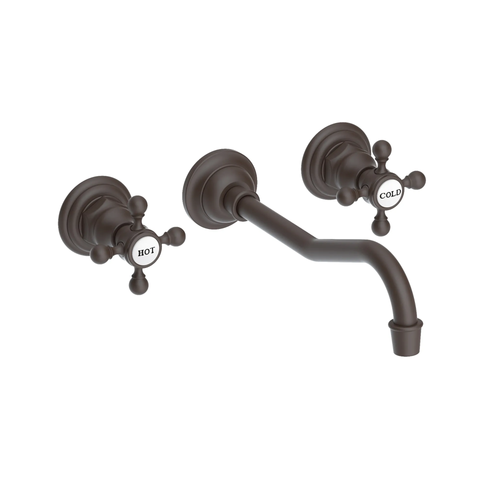 Newport Brass Chesterfield 1.2 GPM Wall Mounted Widespread Bathroom Faucet with Cross Handles - Oil Rubbed Bronze