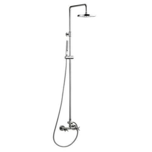 Outdoor Shower Company CAP-115ADS-8 "SMOOTH" Wall Mount Hot & Cold Shower w/Hand Spray Stainless Steel