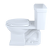TOTO Promenade II One-Piece Elongated 1.28 GPF Universal Height Toilet with CeFiONtect and Right-Hand Trip Lever, Cotton White - MS814224CEFRG#01